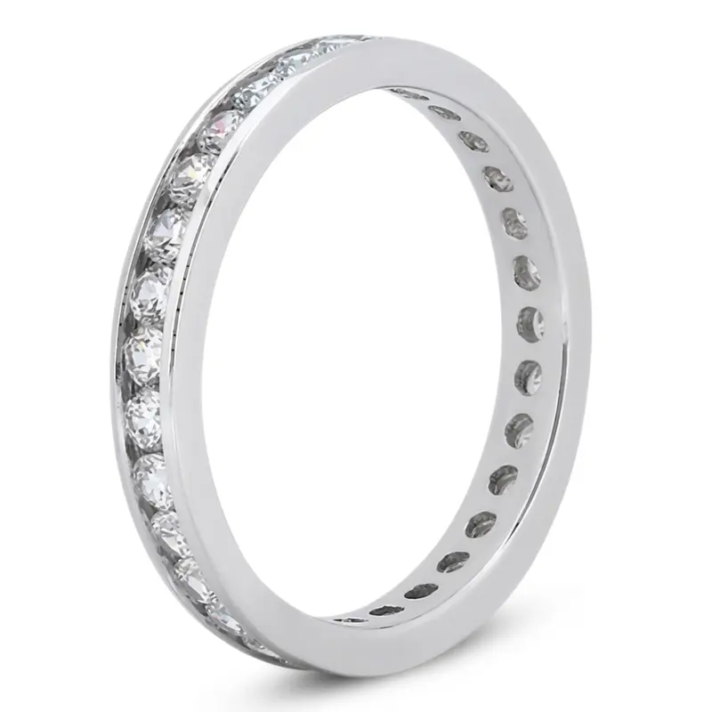 14K white gold 0.81 ct. Channel Set Diamond Eternity Wedding Band - alternate view 3