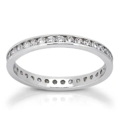 14K white gold Classic Channel Diamond Eternity Wedding Band (0.68 ct. tw.) - main view thumbnail