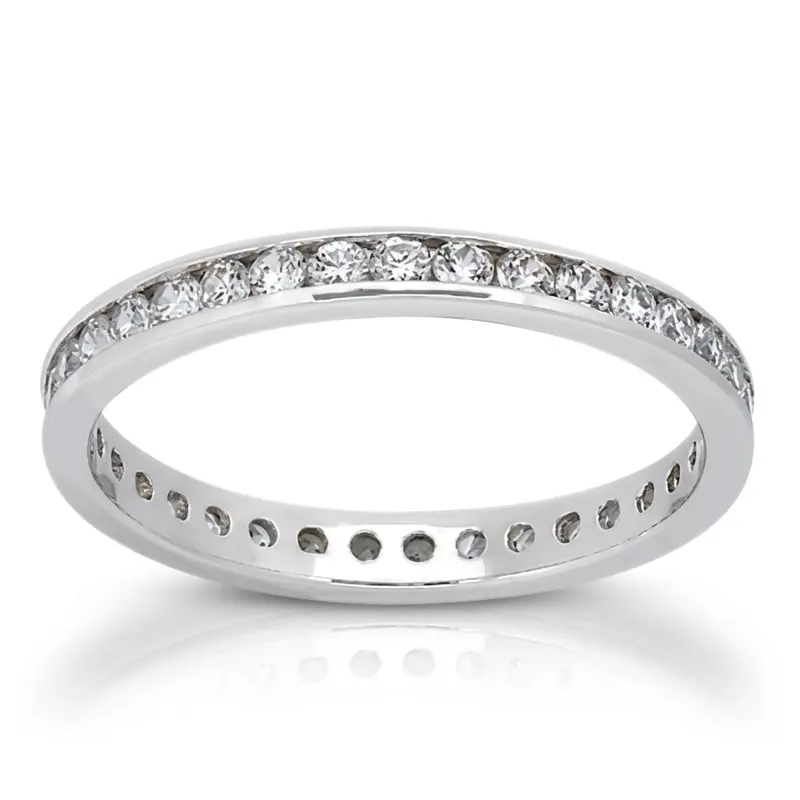 14K white gold Classic Channel Diamond Eternity Wedding Band (0.68 ct. tw.) - main view