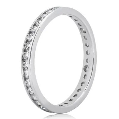 14K white gold Classic Channel Diamond Eternity Wedding Band (0.68 ct. tw.) - alternate view 3 thumbnail