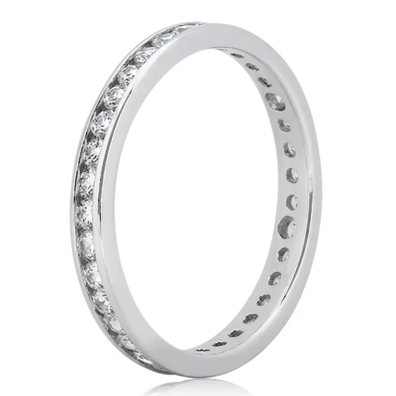 14K white gold Classic Channel Diamond Eternity Wedding Band (0.68 ct. tw.) - alternate view 3