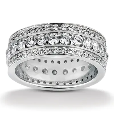1.85 ct. Round Cut Channel Set Fancy Diamond Eternity Wedding Band