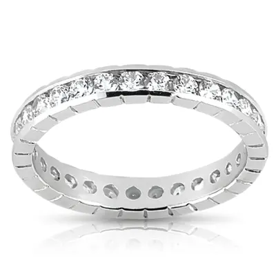 0.78 ct. Round Cut Channel Set Diamond Eternity Wedding Band
