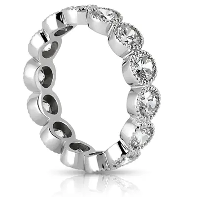 1.95 ct. Milgrained Bezel Diamond Eternity Wedding Band alternate view