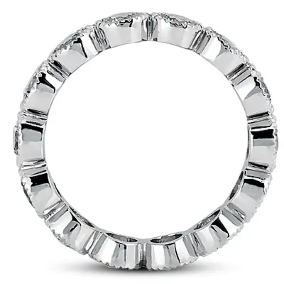 14K white gold 1.95 ct. Milgrained Bezel Diamond Eternity Wedding Band - alternate view 3 thumbnail