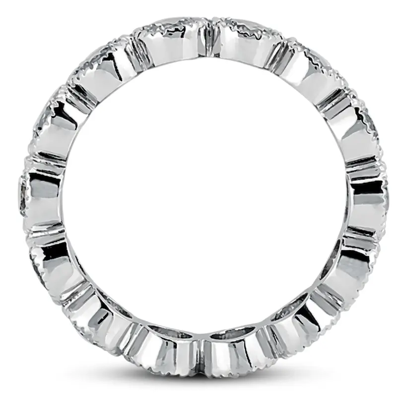 14K white gold 1.95 ct. Milgrained Bezel Diamond Eternity Wedding Band - alternate view 3