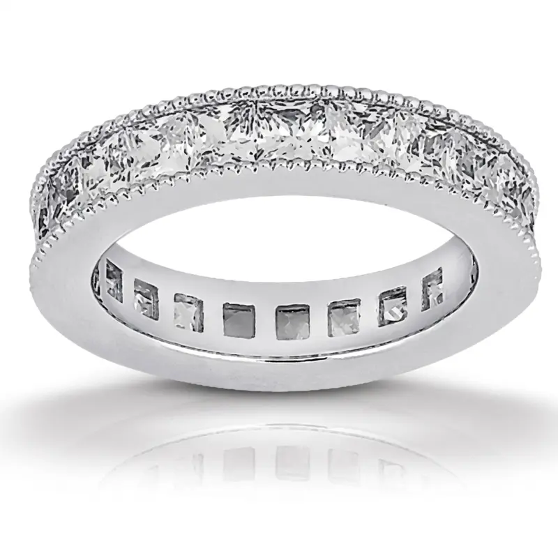14K white gold 3.40 ct. Diamond Eternity Wedding Band 4 - main view