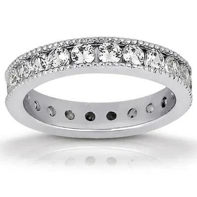 1.40 ct. Channel Set with Milgrain Edge Diamond Eternity Wedding Band