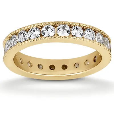1.40 ct. Channel Set with Milgrain Edge Diamond Eternity Wedding Band alternate view