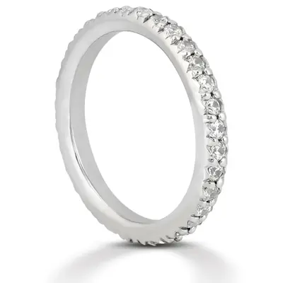 14K white gold 0.58 ct. Diamond Eternity Wedding Band - alternate view 4 thumbnail
