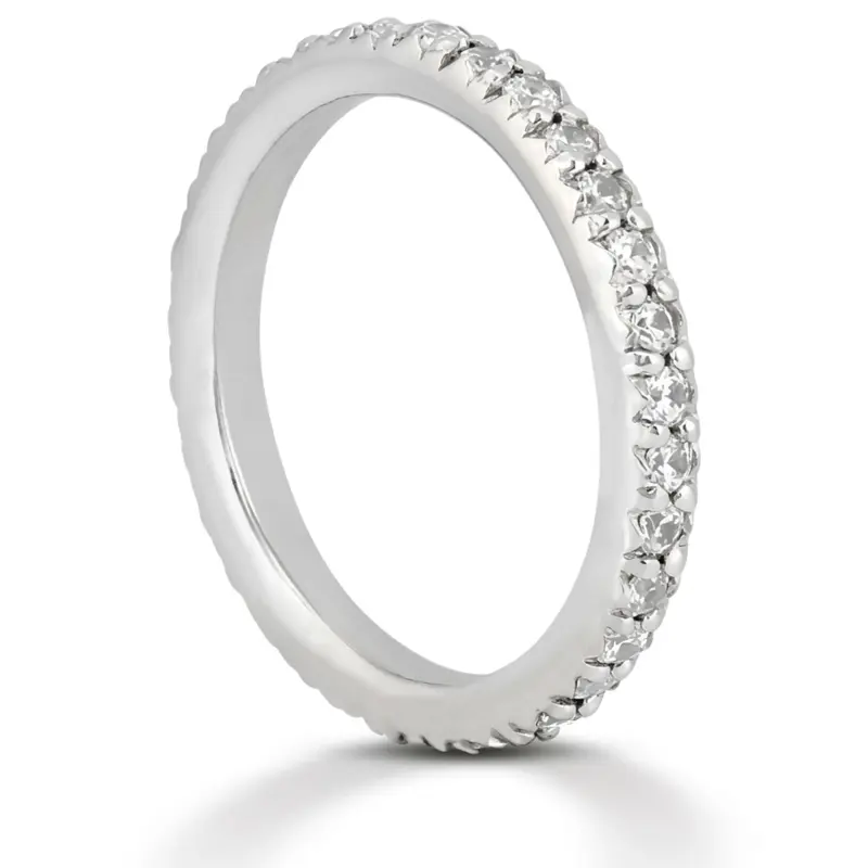 14K white gold 0.58 ct. Diamond Eternity Wedding Band - alternate view 4