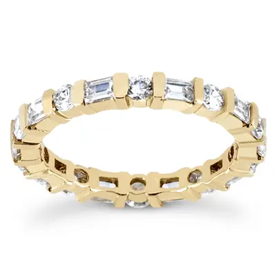 1.36 ct. Multi-Shape Bar Set Diamond Eternity Wedding Band alternate view