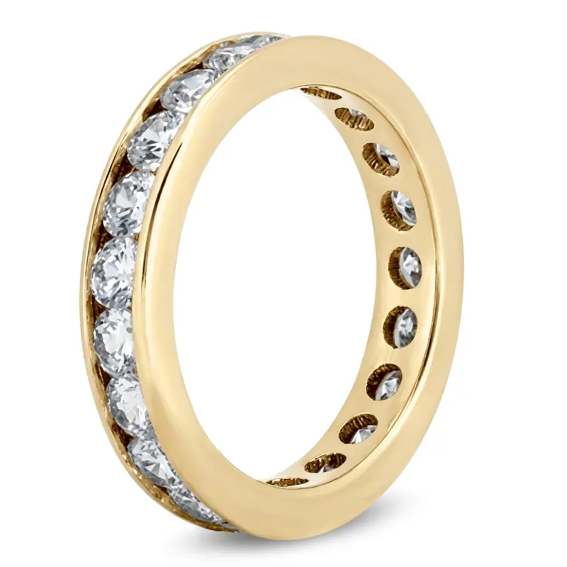 14K white gold 1.90 ct. Round Cut Channel Set Diamond Eternity Wedding Band - alternate view 3