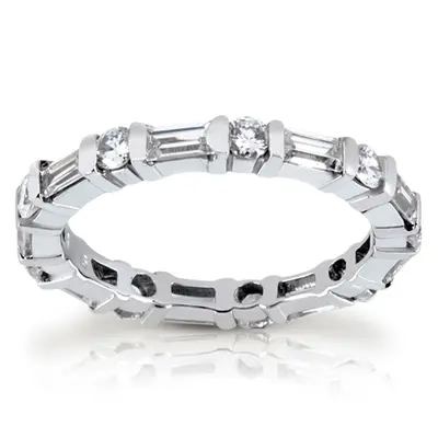 1.52 ct. Multi-Shape Bar Set Diamond Eternity Wedding Band 1