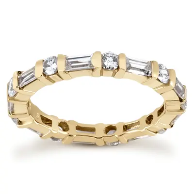 1.52 ct. Multi-Shape Bar Set Diamond Eternity Wedding Band 1 alternate view