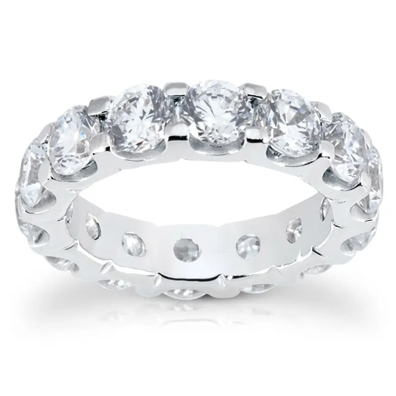 14K white gold 5.40 ct. Prong Set Diamond Eternity Wedding Band - main view