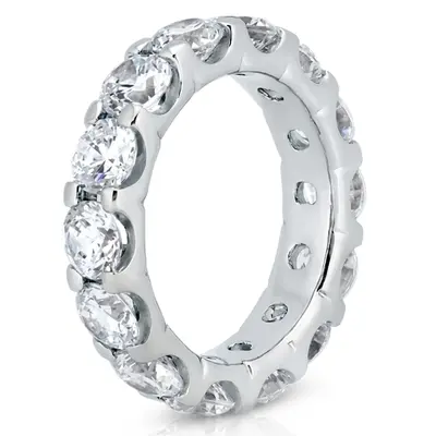 14K white gold 5.40 ct. Prong Set Diamond Eternity Wedding Band - alternate view 4 thumbnail