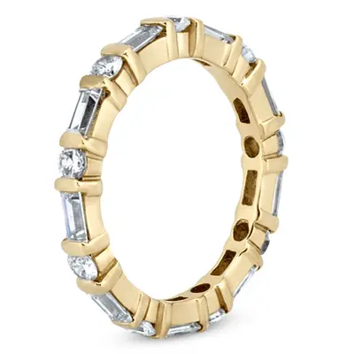 14K white gold 1.52 ct. Multi-Shape Bar Set Diamond Eternity Wedding Band 1 - alternate view 3 thumbnail