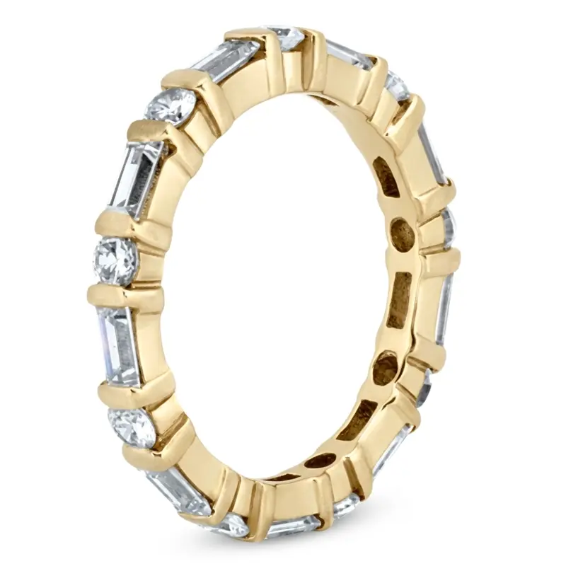 14K white gold 1.52 ct. Multi-Shape Bar Set Diamond Eternity Wedding Band 1 - alternate view 3