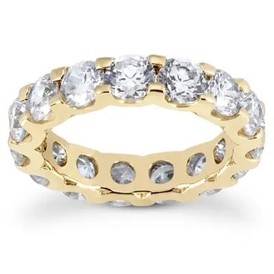 14K white gold 4.90 ct. Round Cut Prong Set Diamond Eternity Wedding Band - alternate view 4 thumbnail
