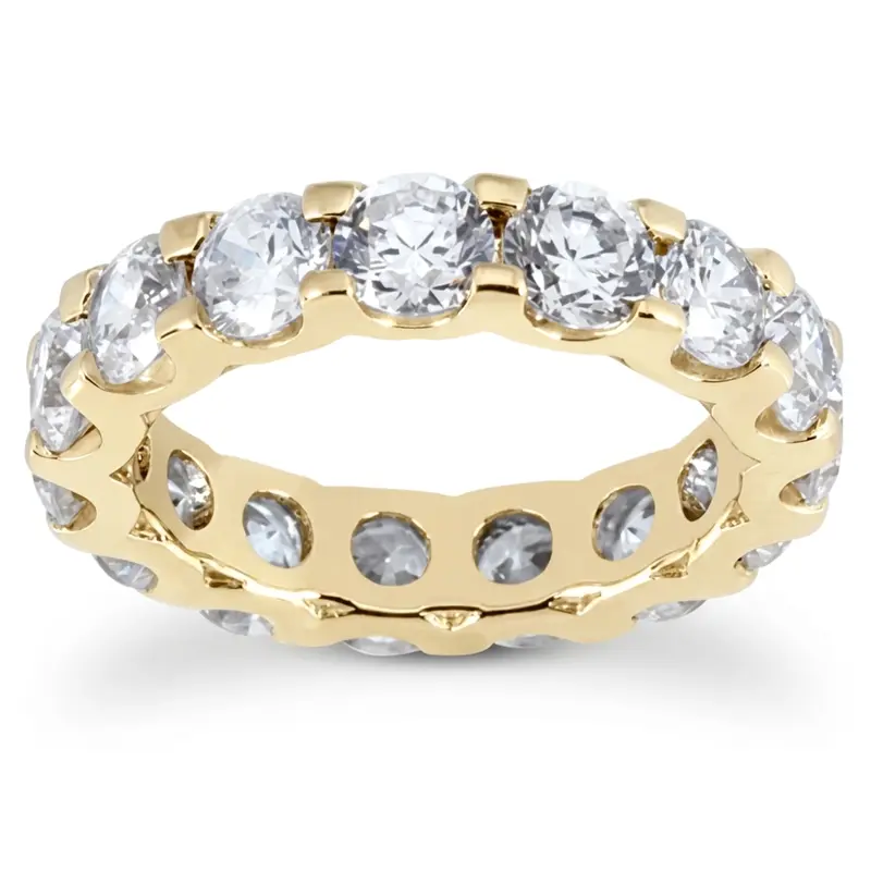 14K white gold 4.90 ct. Round Cut Prong Set Diamond Eternity Wedding Band - alternate view 4