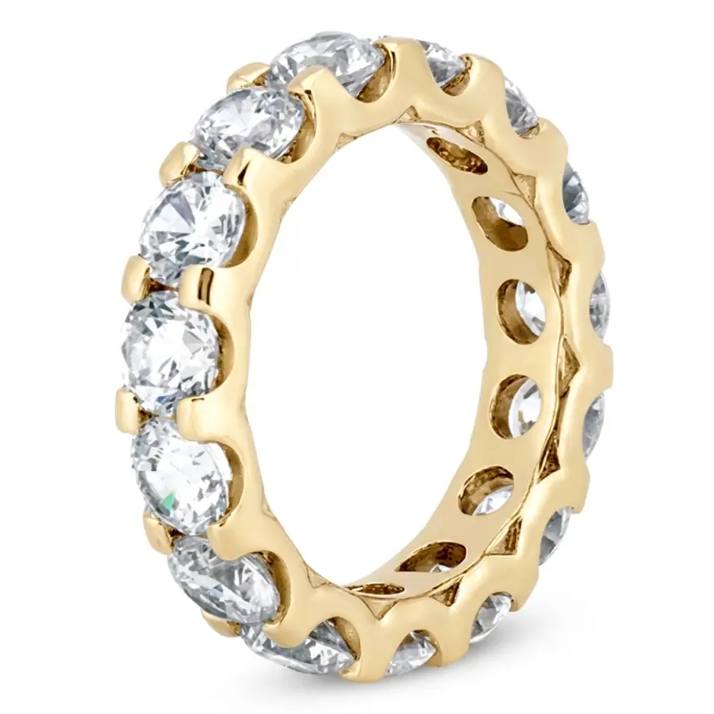 14K white gold 4.90 ct. Round Cut Prong Set Diamond Eternity Wedding Band - alternate view 3
