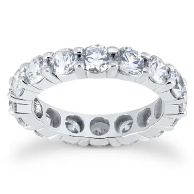 4.50 ct. Round Cut Prong Set Diamond Eternity Wedding Band 1
