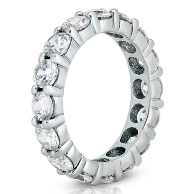 14K white gold 4.50 ct. Round Cut Prong Set Diamond Eternity Wedding Band 1 - alternate view 3 thumbnail