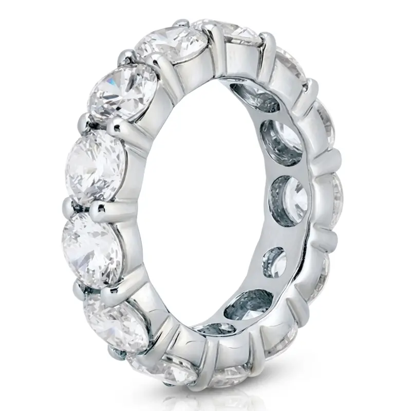 14K white gold 5.40 ct. Round Cut Prong Set Diamond Eternity Wedding Band 1 - alternate view 4