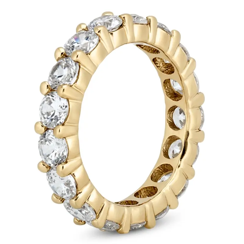 14K white gold 3.75 ct. Round Cut Prong Set Diamond Eternity Wedding Band - alternate view 3