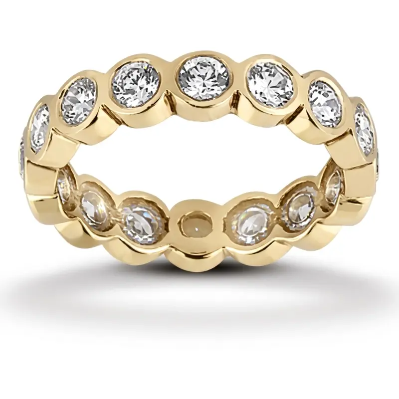 14K white gold 1.50 ct. Round Cut Bezel Set Diamond Eternity Wedding Band - alternate view 2