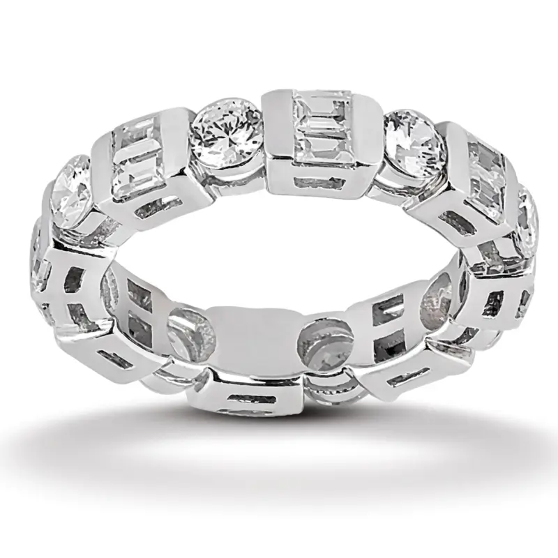 14K white gold 2.66 ct. tw. Combination Diamond Eternity Wedding Band - main view