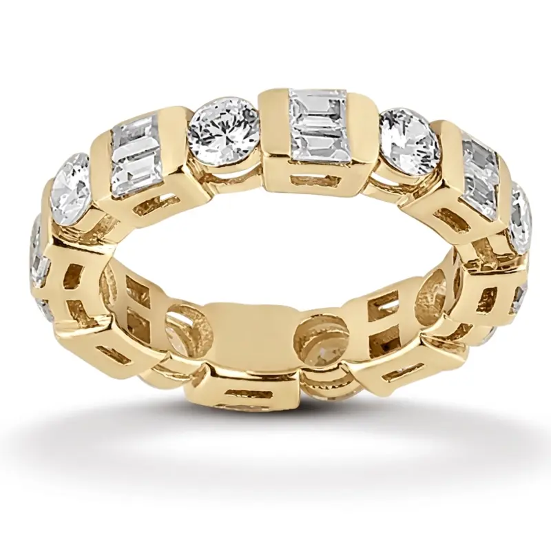 14K white gold 2.66 ct. tw. Combination Diamond Eternity Wedding Band - alternate view 3