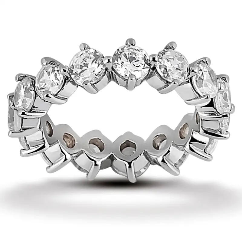 14K white gold 3.50 ct. Round Cut Open Prong Set Diamond Eternity Wedding Band - main view