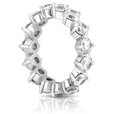 14K white gold 3.50 ct. Round Cut Open Prong Set Diamond Eternity Wedding Band - alternate view 3 thumbnail