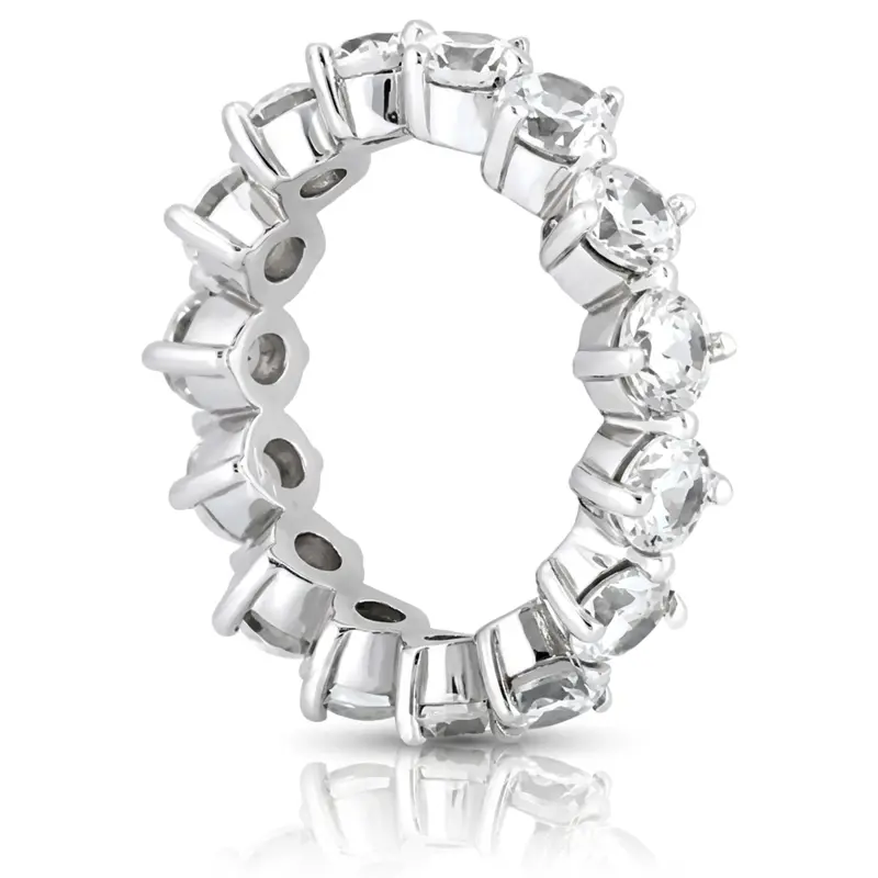 14K white gold 3.50 ct. Round Cut Open Prong Set Diamond Eternity Wedding Band - alternate view 3