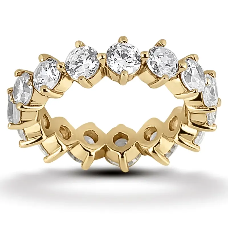 14K white gold 3.50 ct. Round Cut Open Prong Set Diamond Eternity Wedding Band - alternate view 2