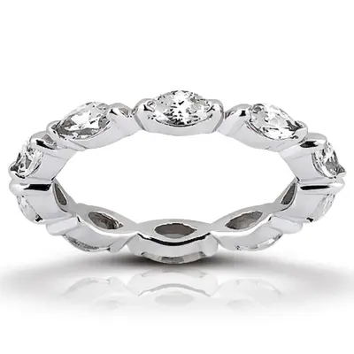 14K white gold 2.00 ct. Marquise Diamond Eternity Wedding Band - alternate view 4 thumbnail