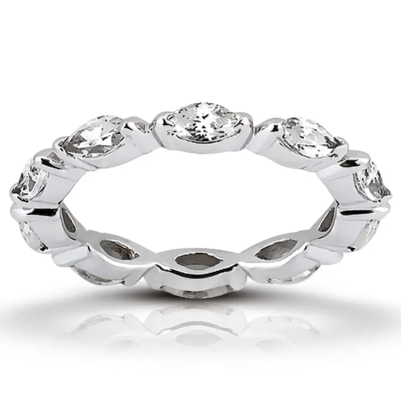 14K white gold 2.00 ct. Marquise Diamond Eternity Wedding Band - alternate view 4