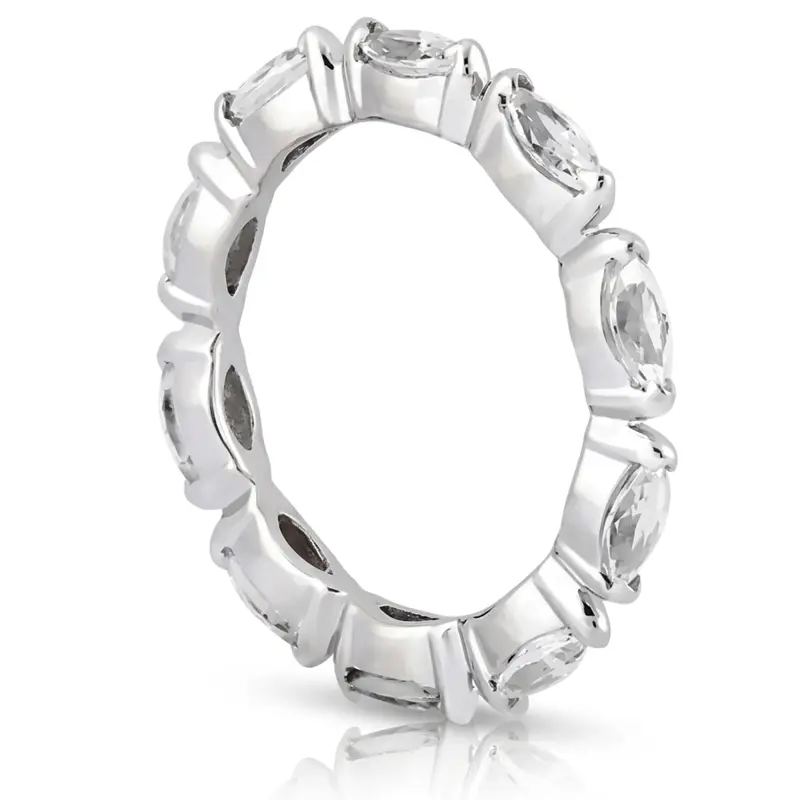 14K white gold 2.00 ct. Marquise Diamond Eternity Wedding Band - alternate view 3