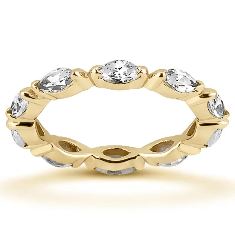 14K white gold 2.00 ct. Marquise Diamond Eternity Wedding Band - main view