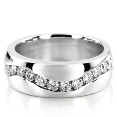 0.90 ct. Round Cut Channel Set Diamond Men's Band
