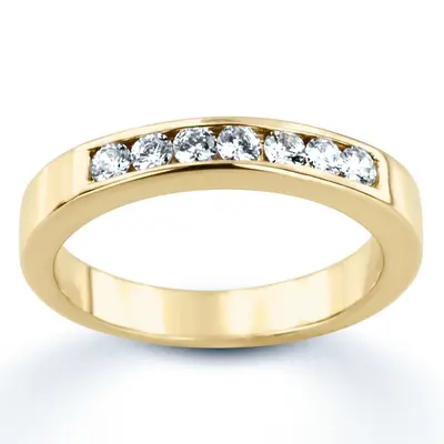 14K white gold 0.35 ct. Round Cut Channel Set Diamond Men's Ring - alternate view 3 thumbnail