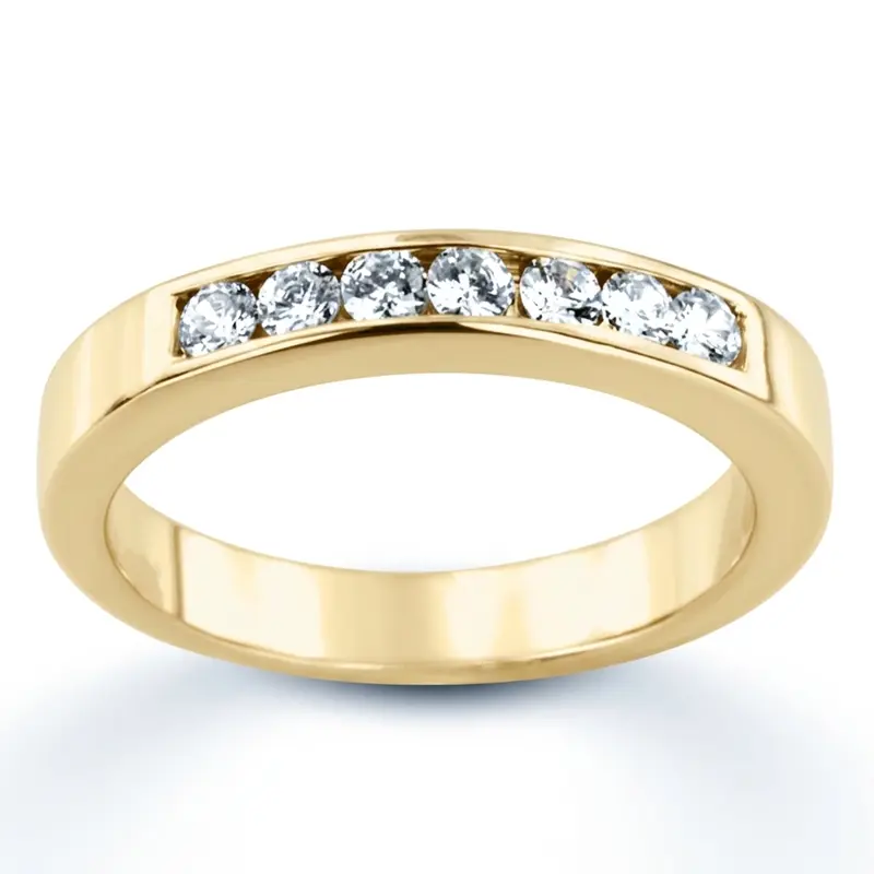 14K white gold 0.35 ct. Round Cut Channel Set Diamond Men's Ring - alternate view 3