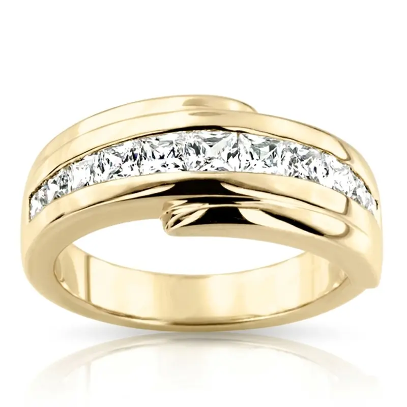 14K white gold 1.56 ct. Princess Cut Diamond Men's Ring - alternate view 2