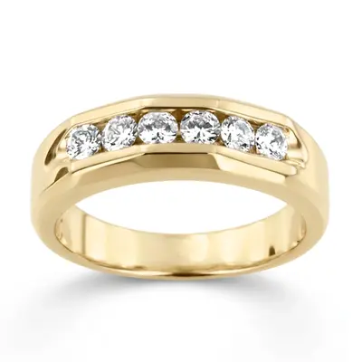 0.60 ct. Round Cut Channel Set Diamond Man Ring alternate view