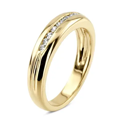14K white gold 0.23 ct. Round Cut Channel Set Diamond Men's Ring - alternate view 6 thumbnail