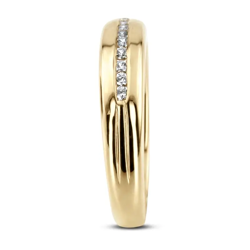 14K white gold 0.23 ct. Round Cut Channel Set Diamond Men's Ring - alternate view 4