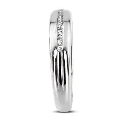 14K white gold 0.23 ct. Round Cut Channel Set Diamond Men's Ring - alternate view 3 thumbnail