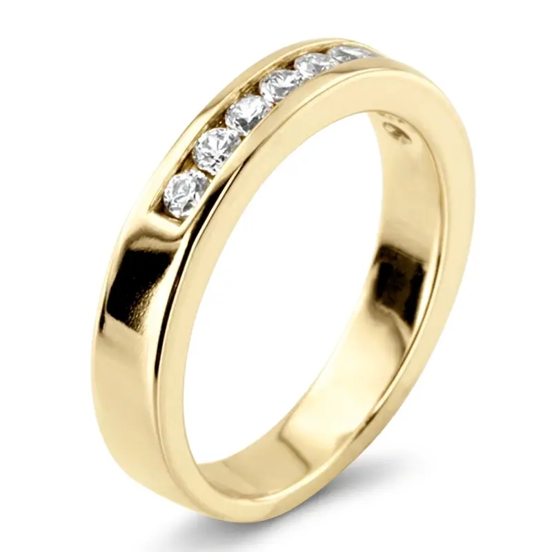 14K white gold 0.45 ct. Round Cut Channel Set Diamond Men's Wedding Ring - alternate view 3